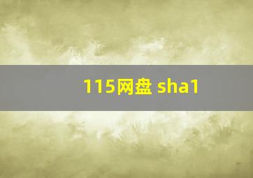 115网盘 sha1